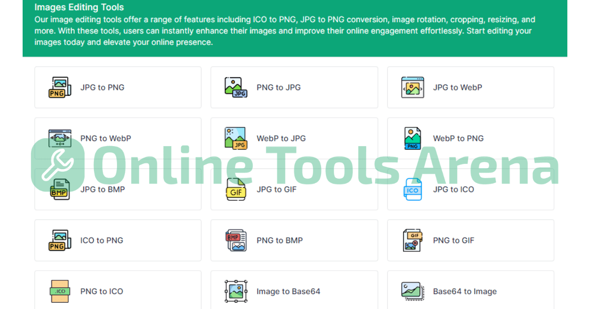 Online Tools Arena: Image Editing Tools